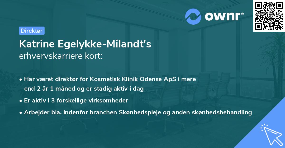 Katrine Egelykke-Milandt's erhvervskarriere kort