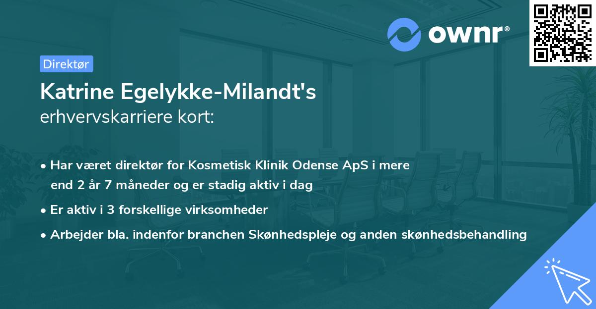 Katrine Egelykke-Milandt's erhvervskarriere kort