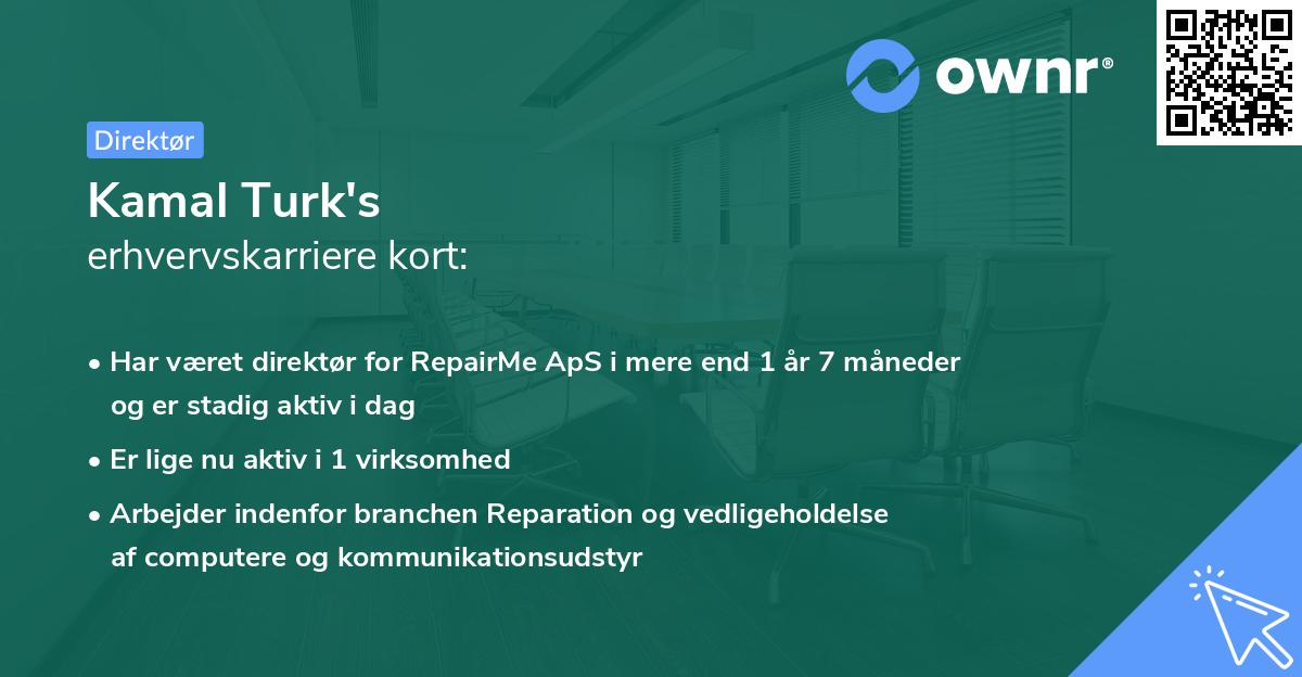 Kamal Turk's erhvervskarriere kort