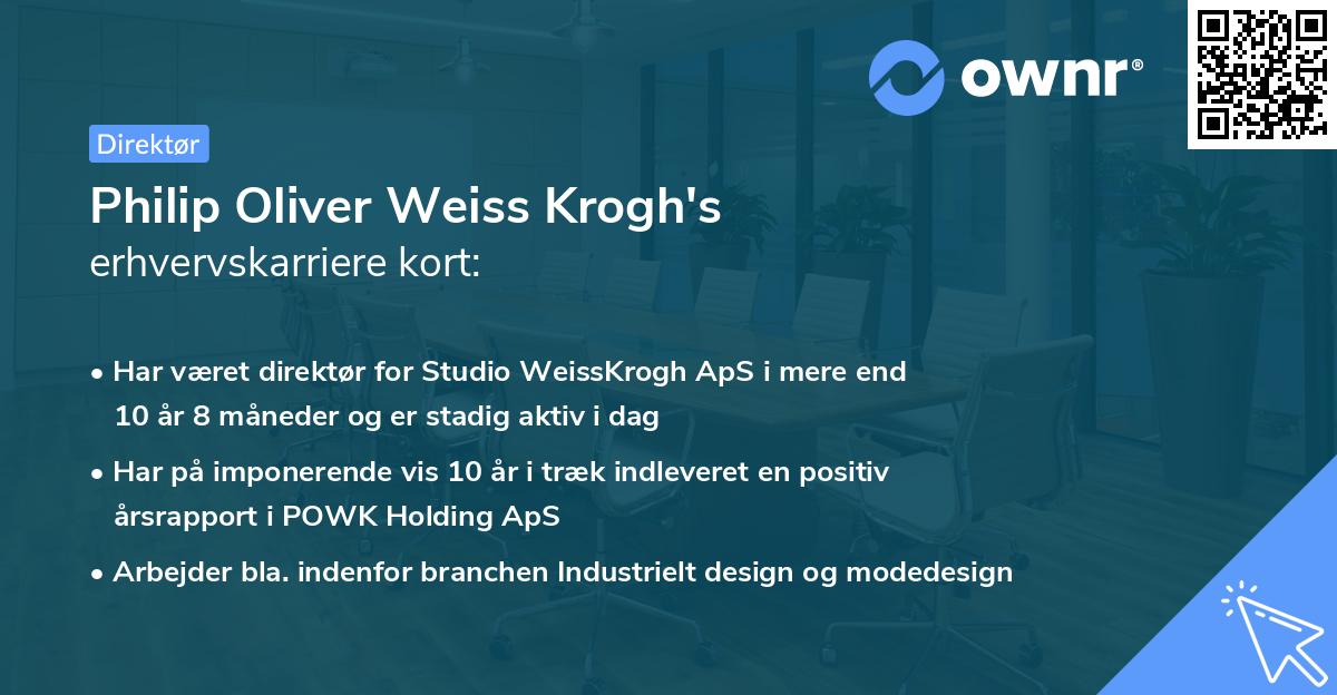 Philip Oliver Weiss Krogh's erhvervskarriere kort