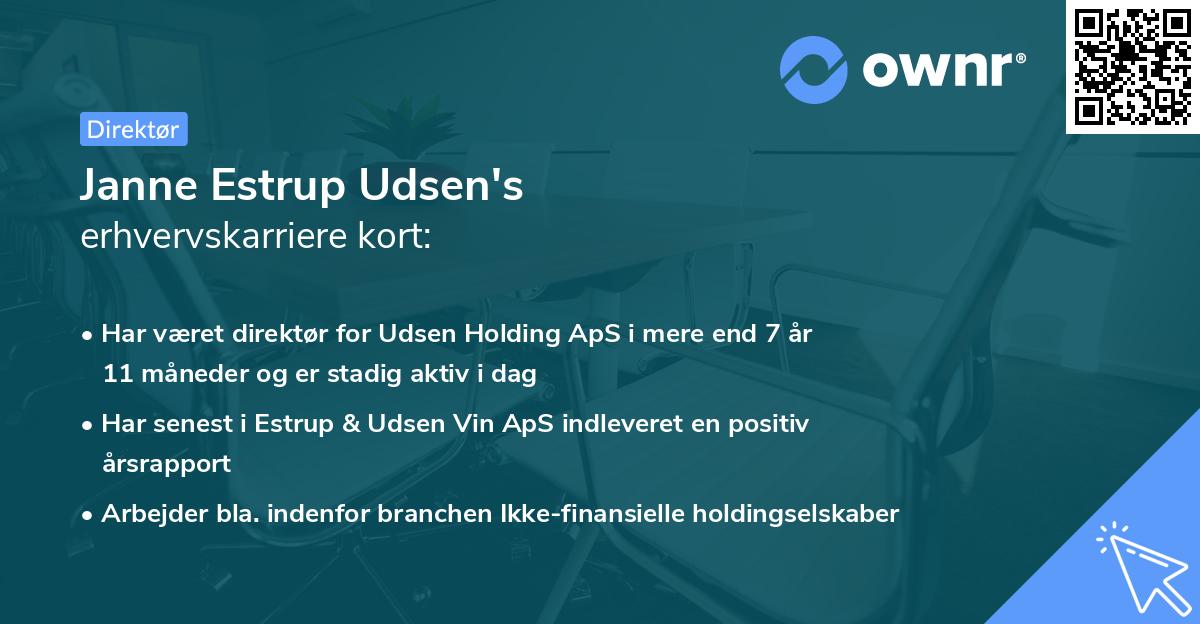 Janne Estrup Udsen's erhvervskarriere kort