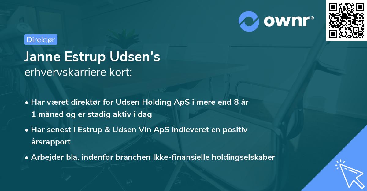 Janne Estrup Udsen's erhvervskarriere kort