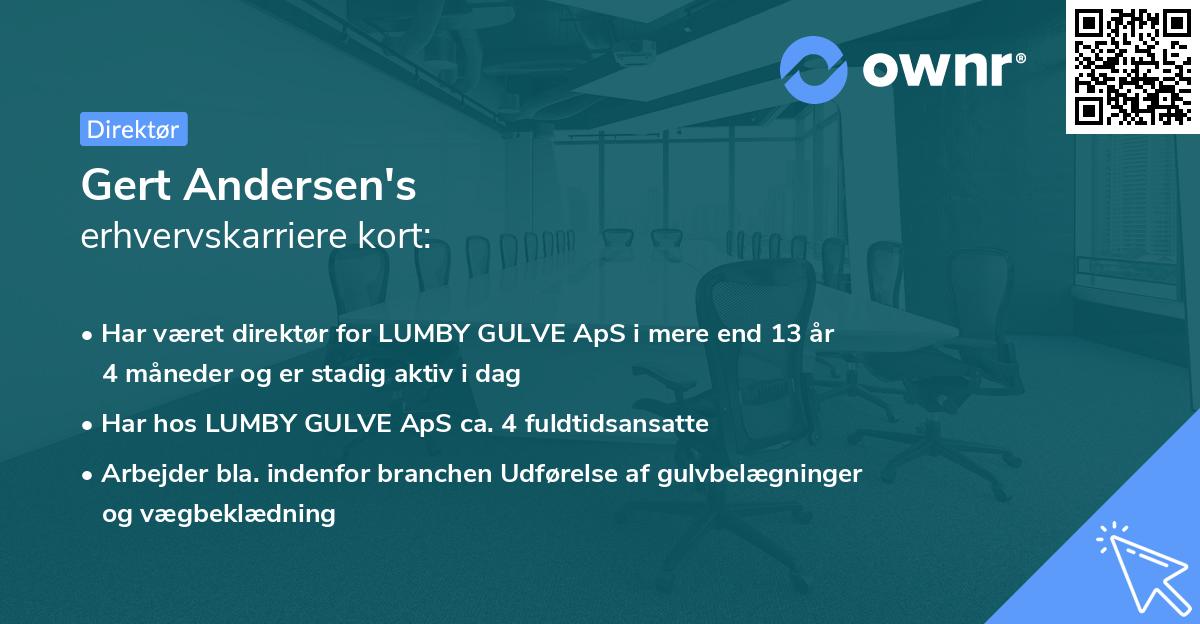 Gert Andersen's erhvervskarriere kort