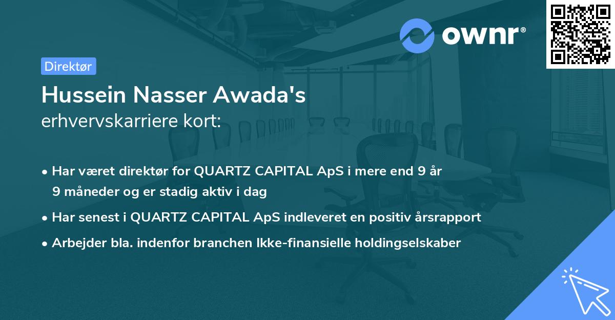Hussein Nasser Awada's erhvervskarriere kort
