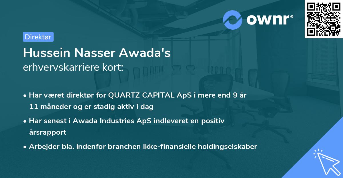 Hussein Nasser Awada's erhvervskarriere kort