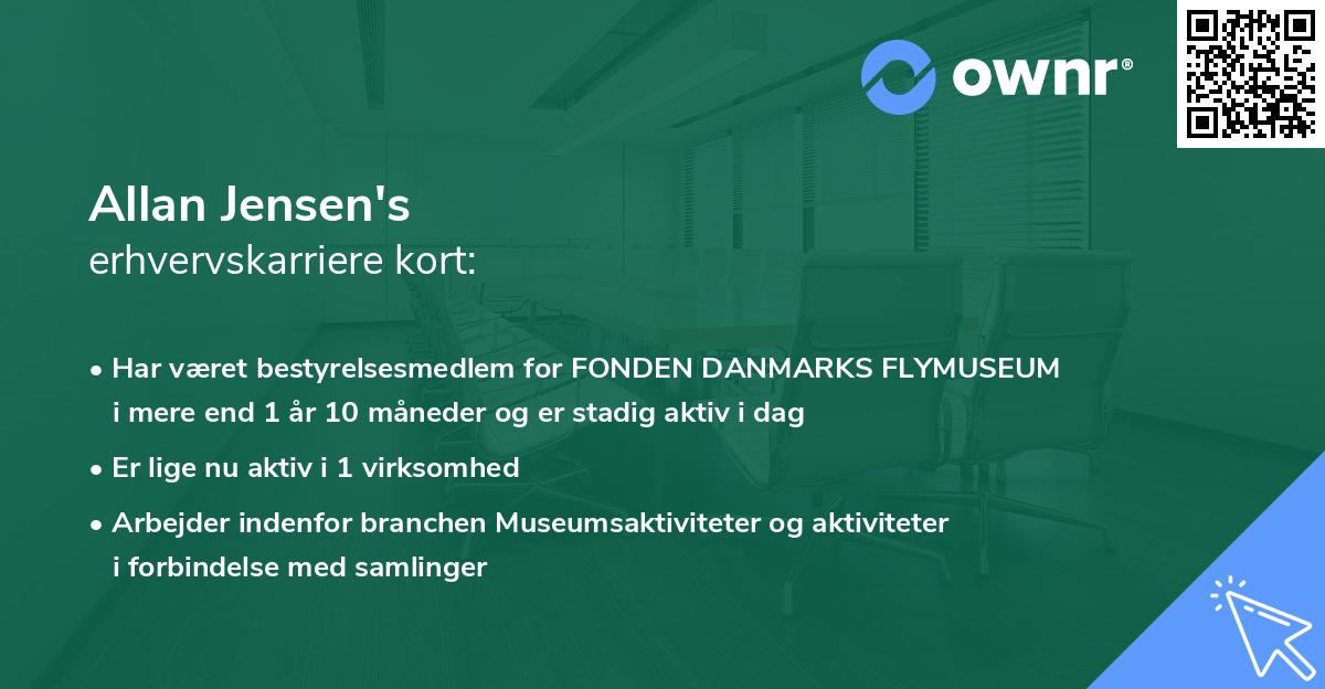 Allan Jensen's erhvervskarriere kort