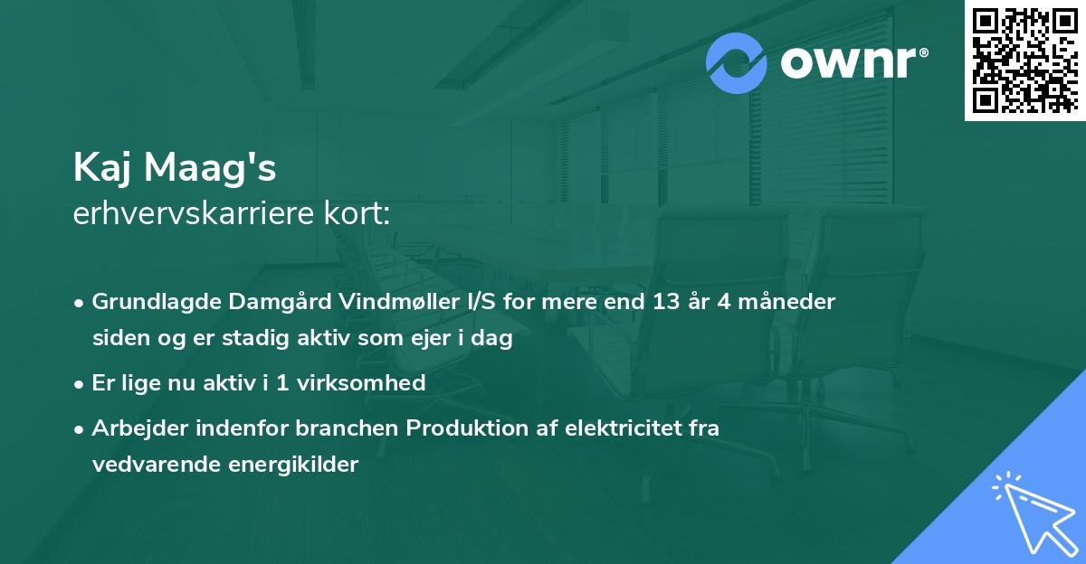 Kaj Maag's erhvervskarriere kort