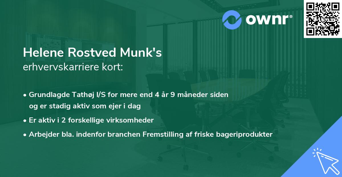 Helene Rostved Munk's erhvervskarriere kort