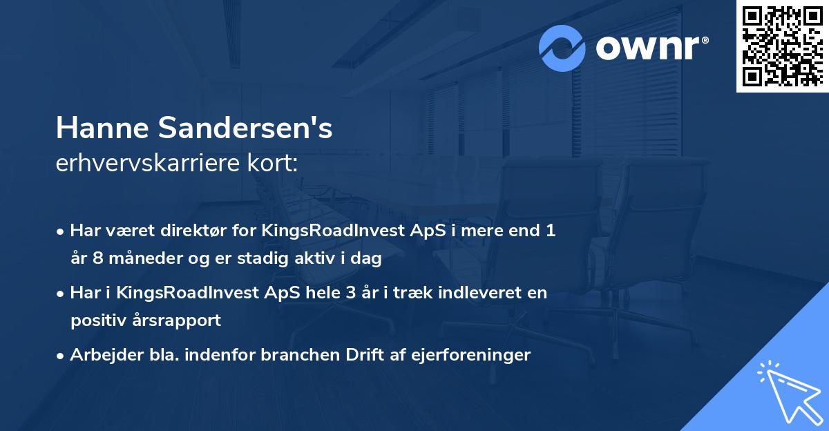 Hanne Sandersen's erhvervskarriere kort