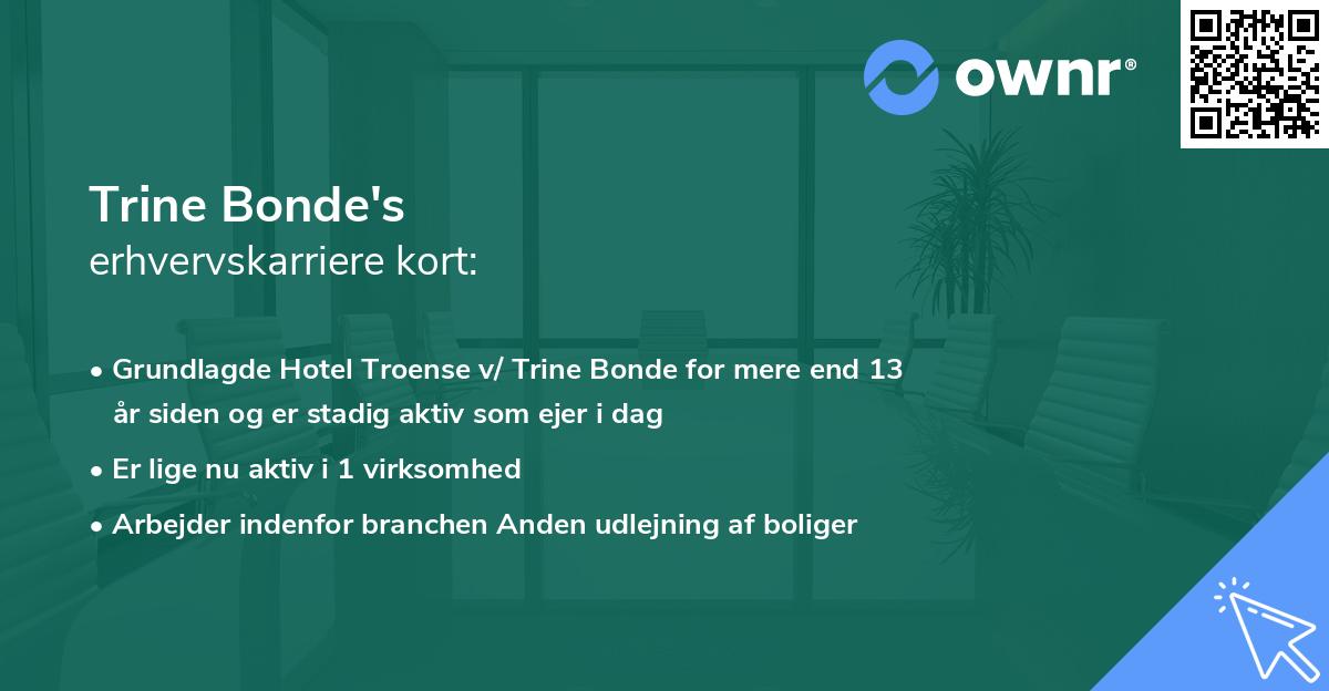 Trine Bonde's erhvervskarriere kort
