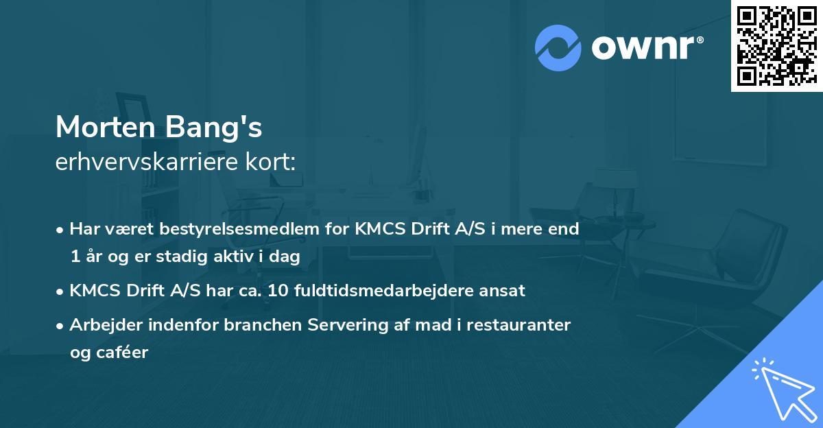 Morten Bang's erhvervskarriere kort