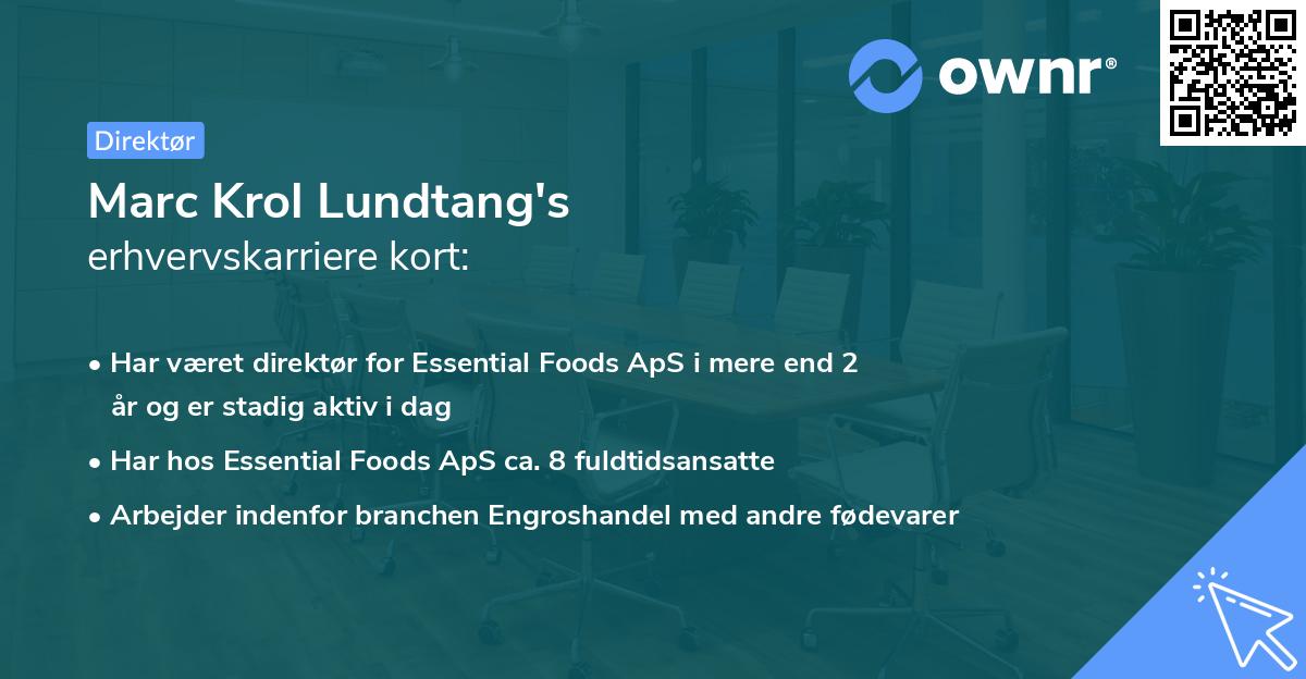 Marc Krol Lundtang's erhvervskarriere kort