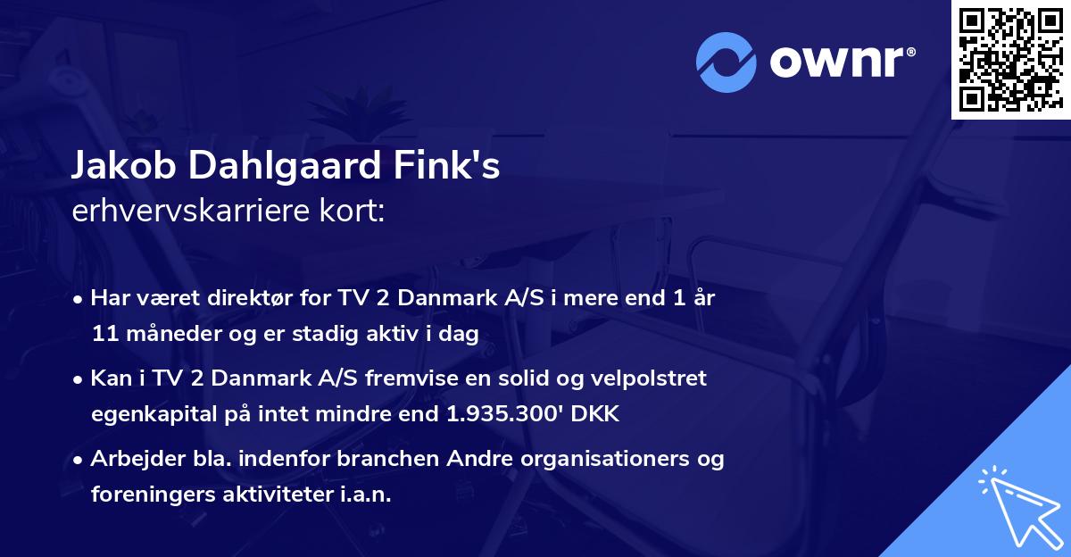 Jakob Dahlgaard Fink's erhvervskarriere kort