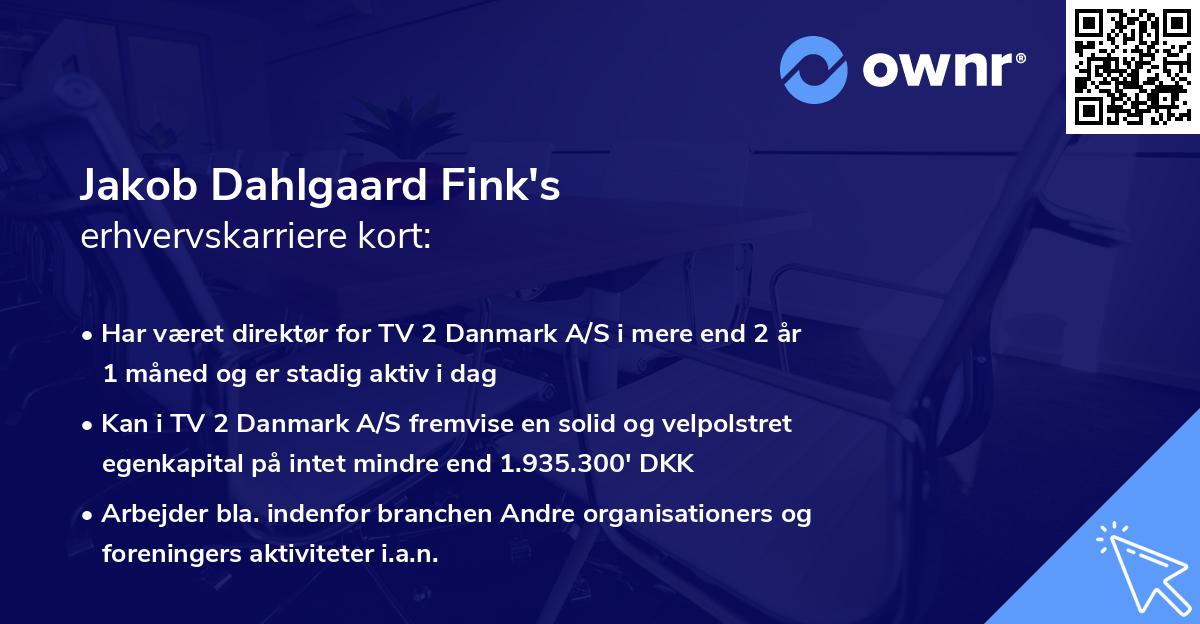 Jakob Dahlgaard Fink's erhvervskarriere kort
