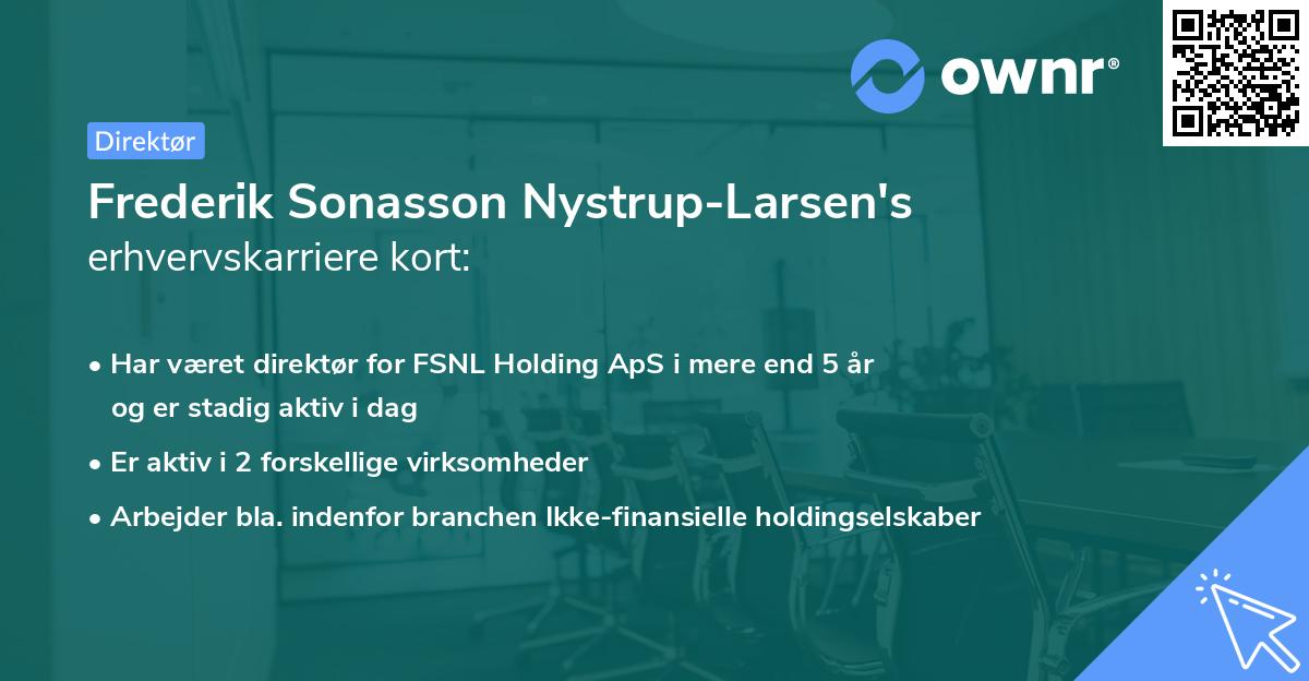 Frederik Sonasson Nystrup-Larsen's erhvervskarriere kort