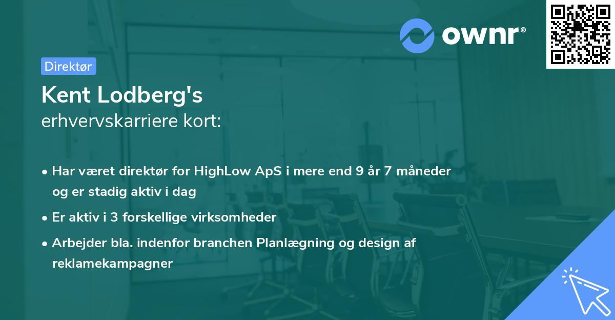 Kent Lodberg's erhvervskarriere kort