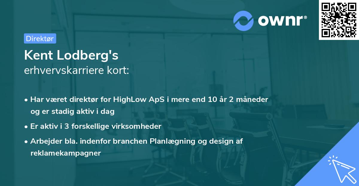 Kent Lodberg's erhvervskarriere kort
