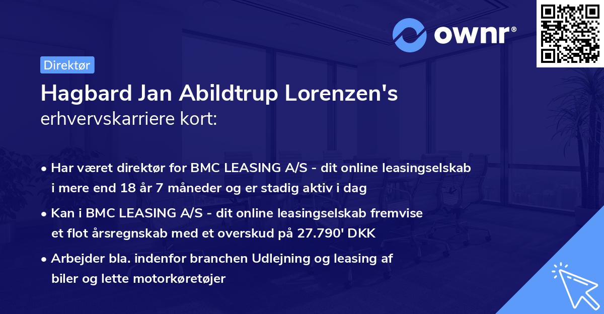 Hagbard Jan Abildtrup Lorenzen's erhvervskarriere kort