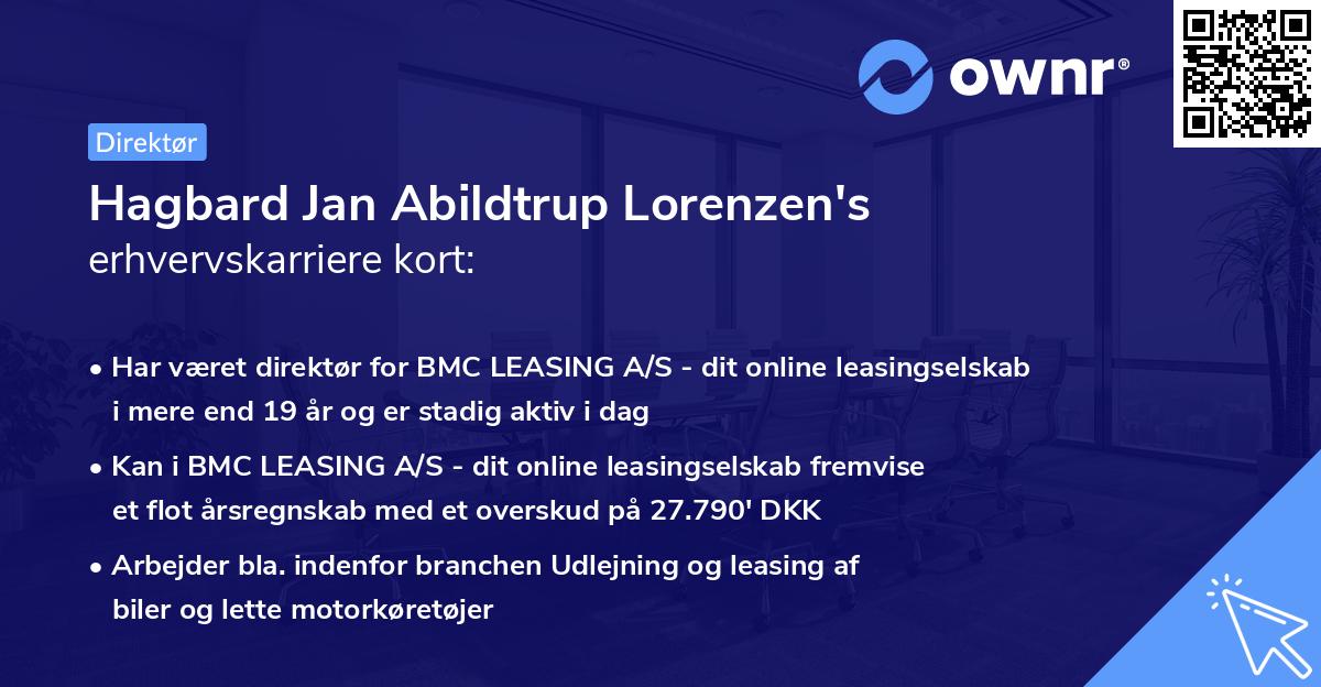 Hagbard Jan Abildtrup Lorenzen's erhvervskarriere kort