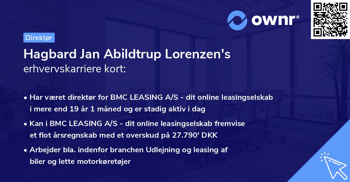Hagbard Jan Abildtrup Lorenzen's erhvervskarriere kort