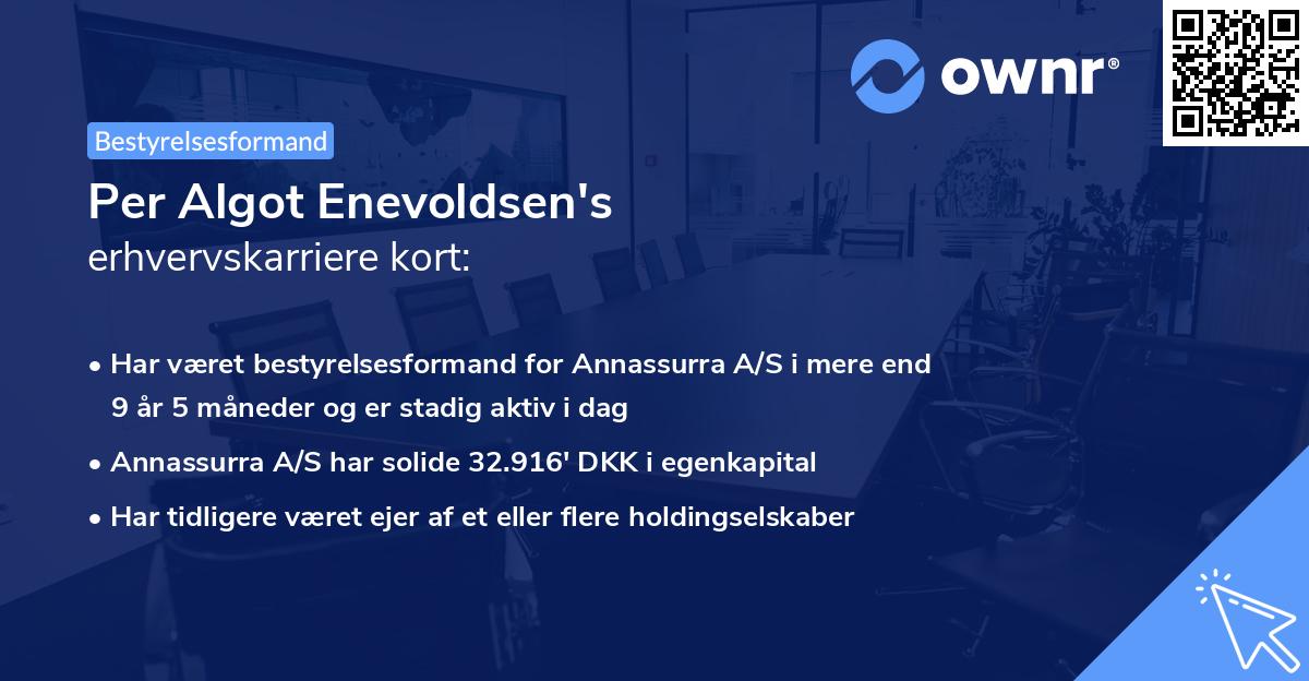 Per Algot Enevoldsen's erhvervskarriere kort