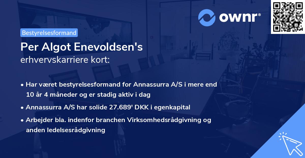 Per Algot Enevoldsen's erhvervskarriere kort