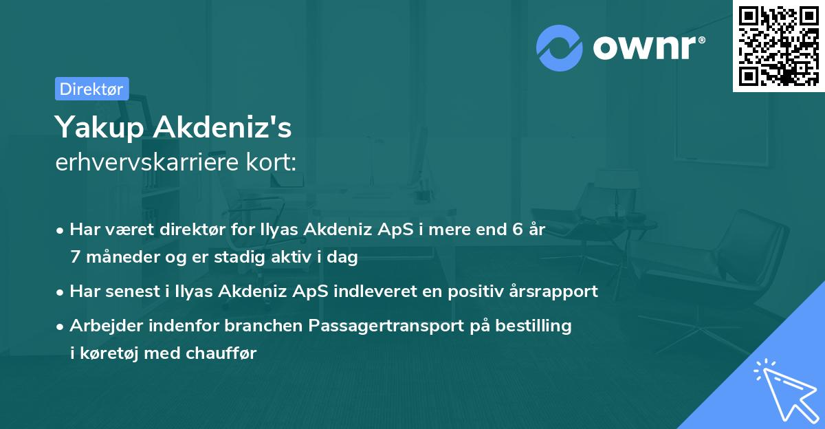 Yakup Akdeniz's erhvervskarriere kort