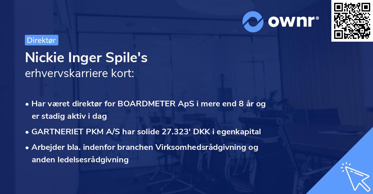 Nickie Inger Spile's erhvervskarriere kort