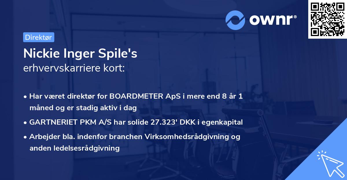 Nickie Inger Spile's erhvervskarriere kort