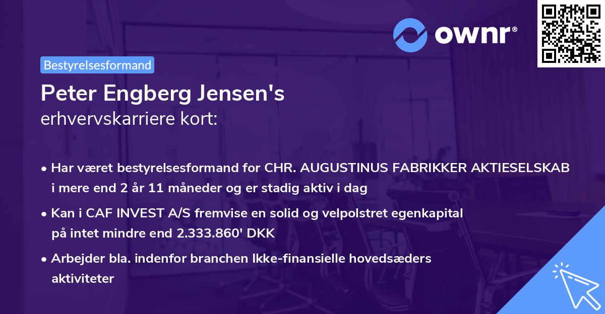 Peter Engberg Jensen's erhvervskarriere kort