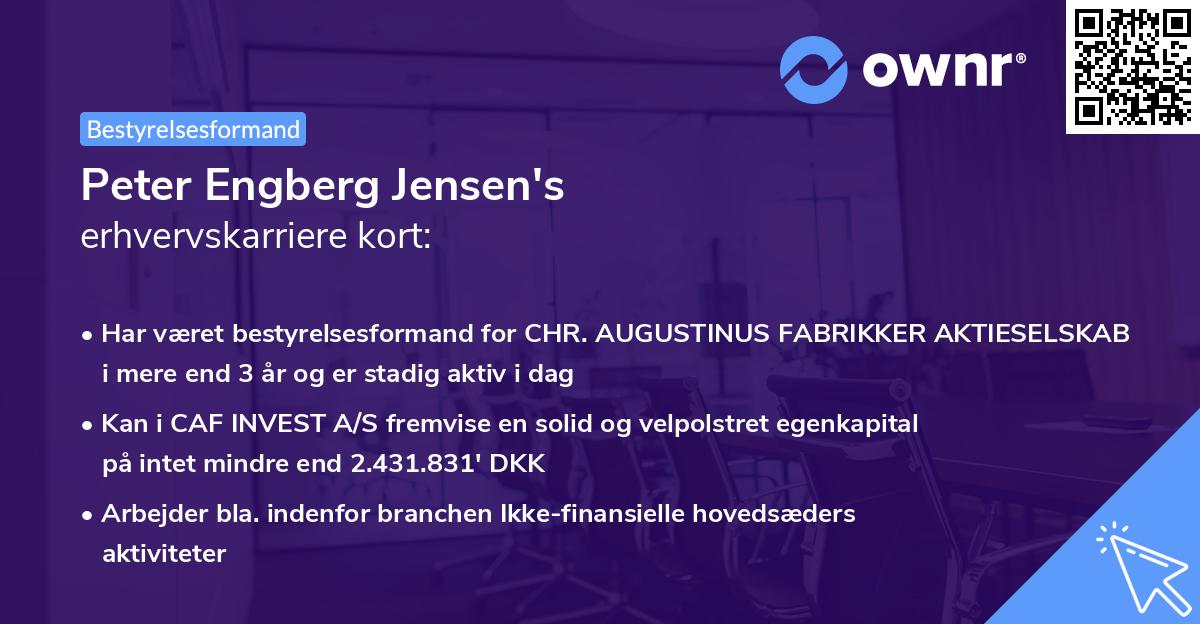 Peter Engberg Jensen's erhvervskarriere kort