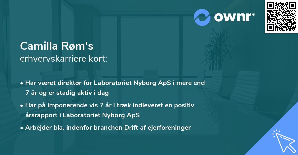 Camilla Røm's erhvervskarriere kort
