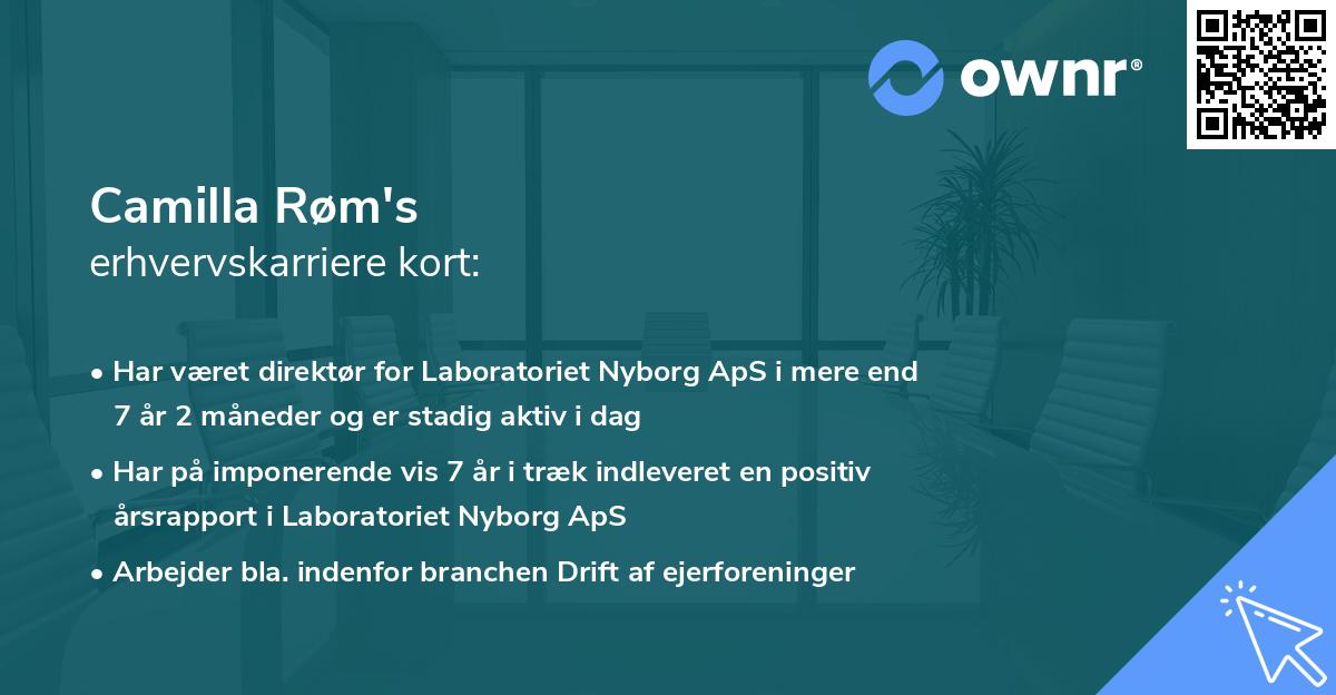 Camilla Røm's erhvervskarriere kort