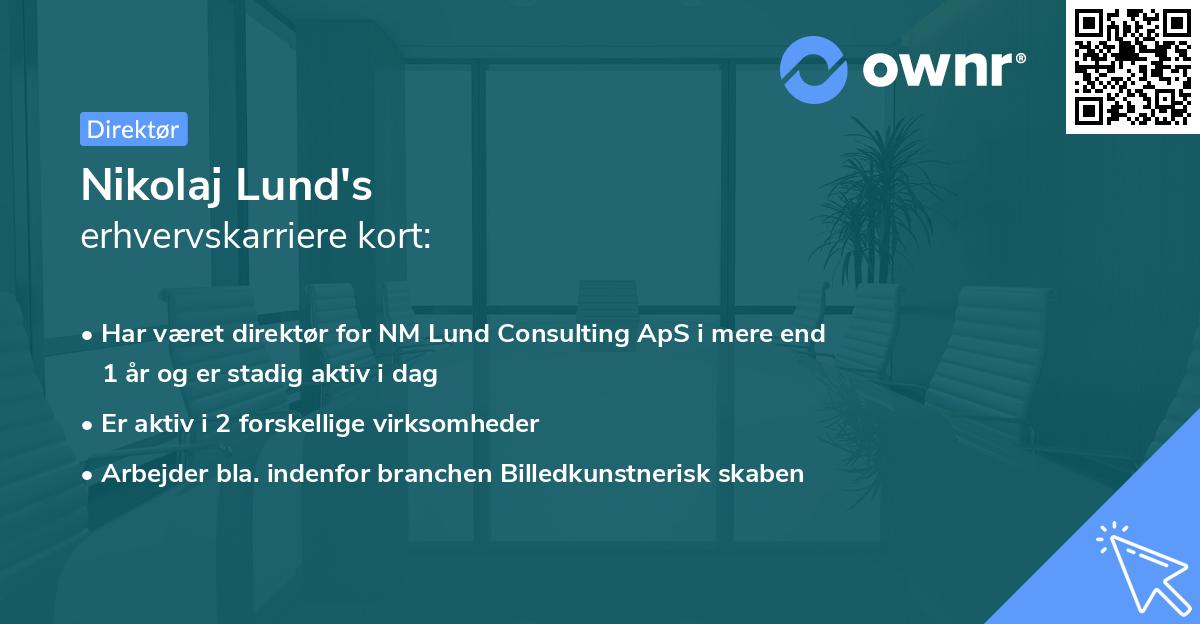 Nikolaj Lund's erhvervskarriere kort