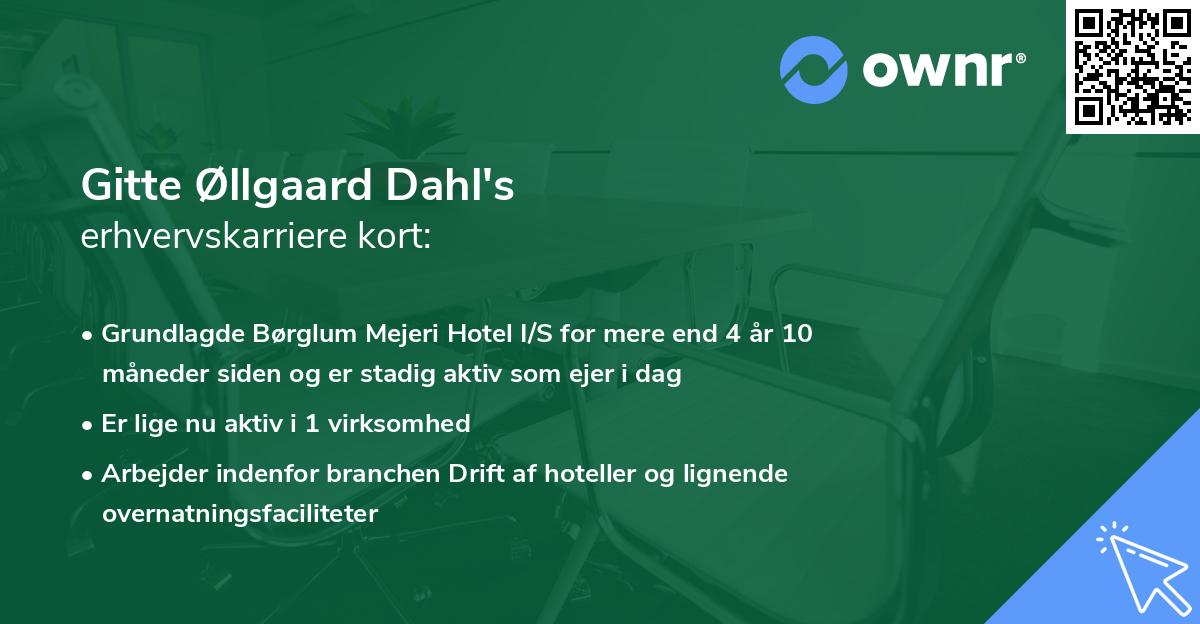 Gitte Øllgaard Dahl's erhvervskarriere kort