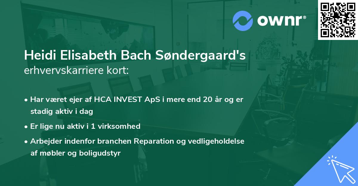 Heidi Elisabeth Bach Søndergaard's erhvervskarriere kort