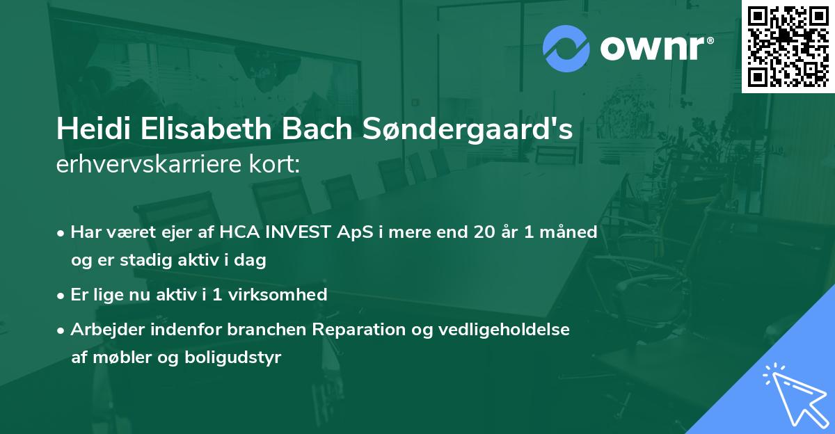 Heidi Elisabeth Bach Søndergaard's erhvervskarriere kort