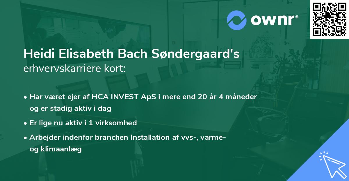 Heidi Elisabeth Bach Søndergaard's erhvervskarriere kort
