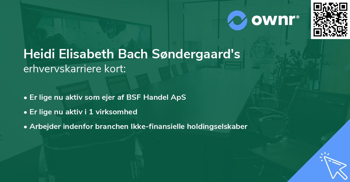Heidi Elisabeth Bach Søndergaard's erhvervskarriere kort