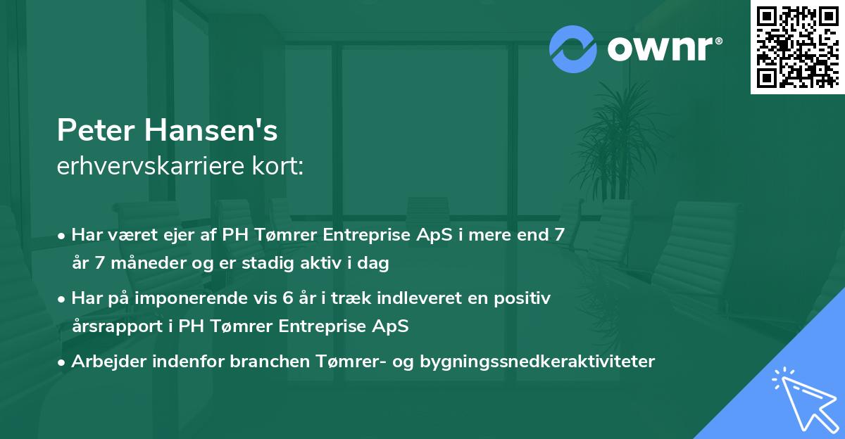 Peter Hansen's erhvervskarriere kort