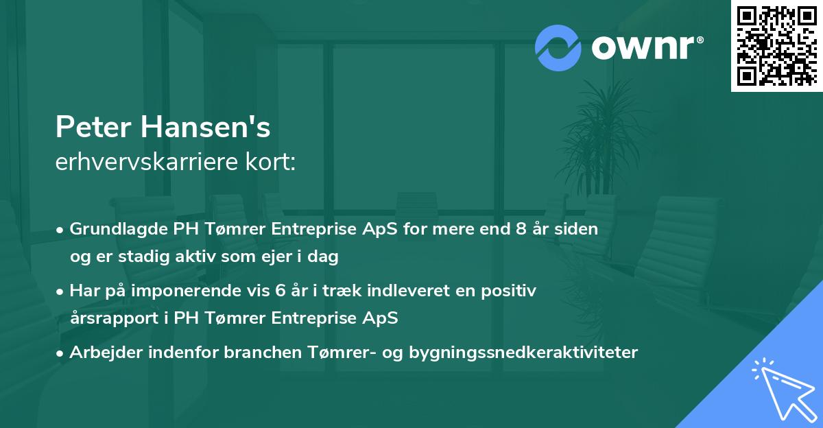 Peter Hansen's erhvervskarriere kort
