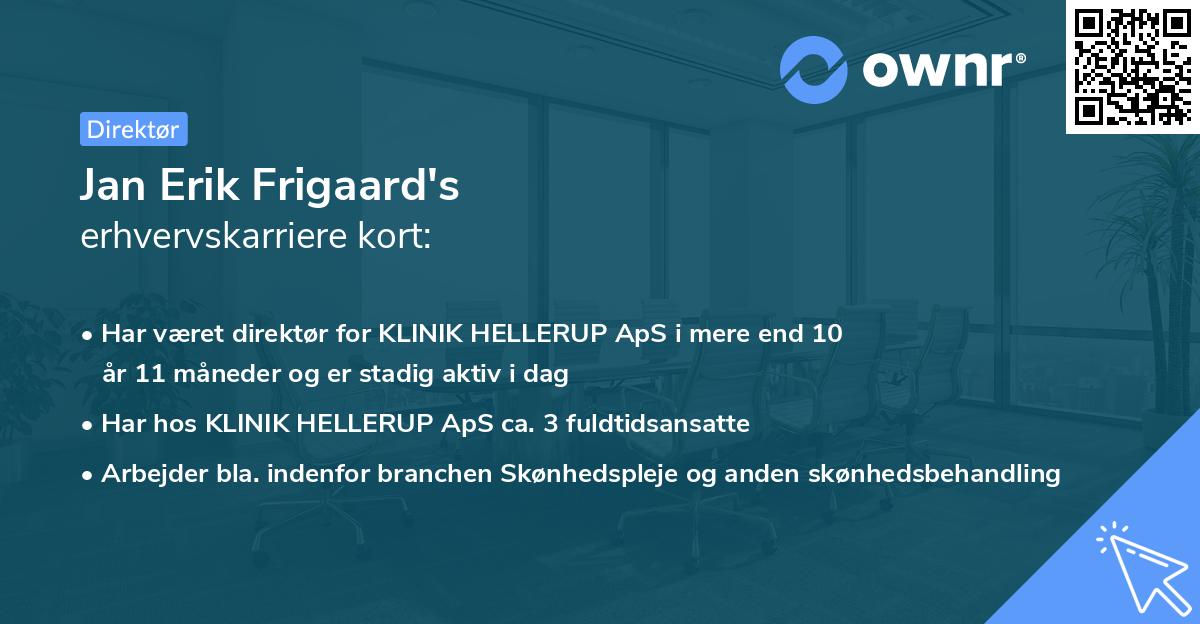 Jan Erik Frigaard's erhvervskarriere kort