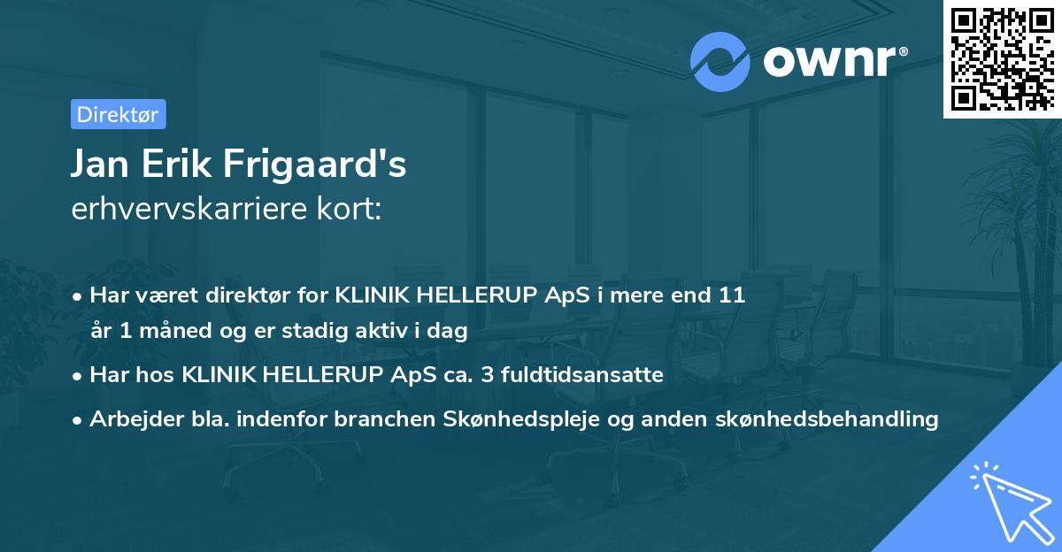 Jan Erik Frigaard's erhvervskarriere kort
