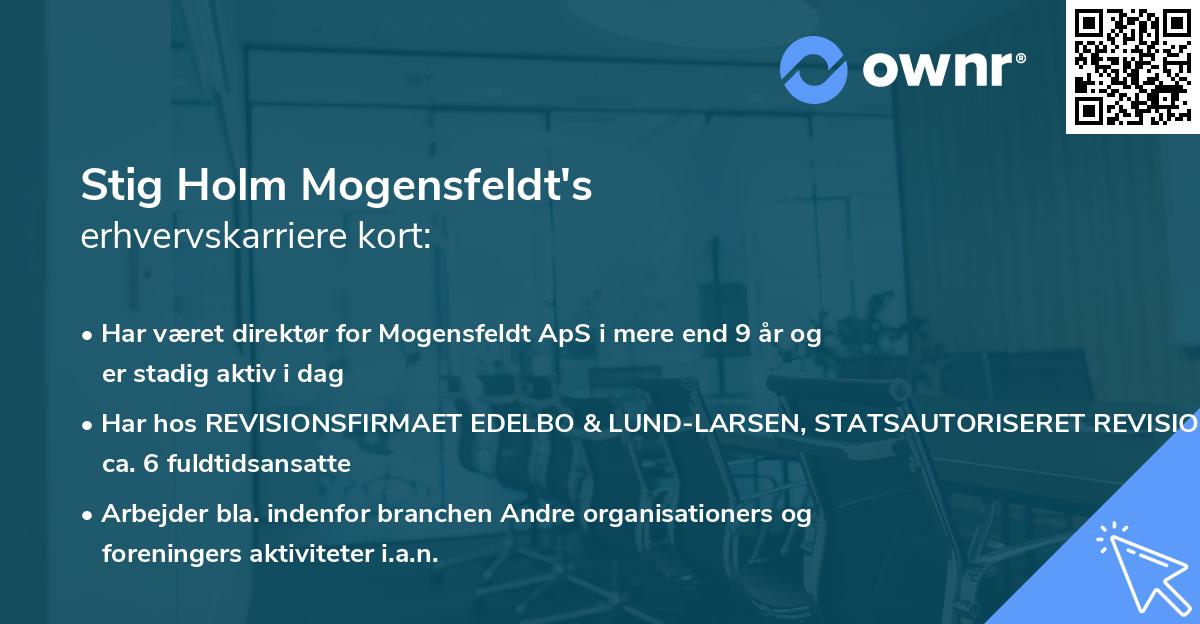 Stig Holm Mogensfeldt's erhvervskarriere kort