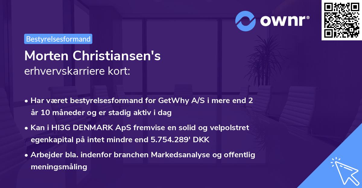 Morten Christiansen's erhvervskarriere kort