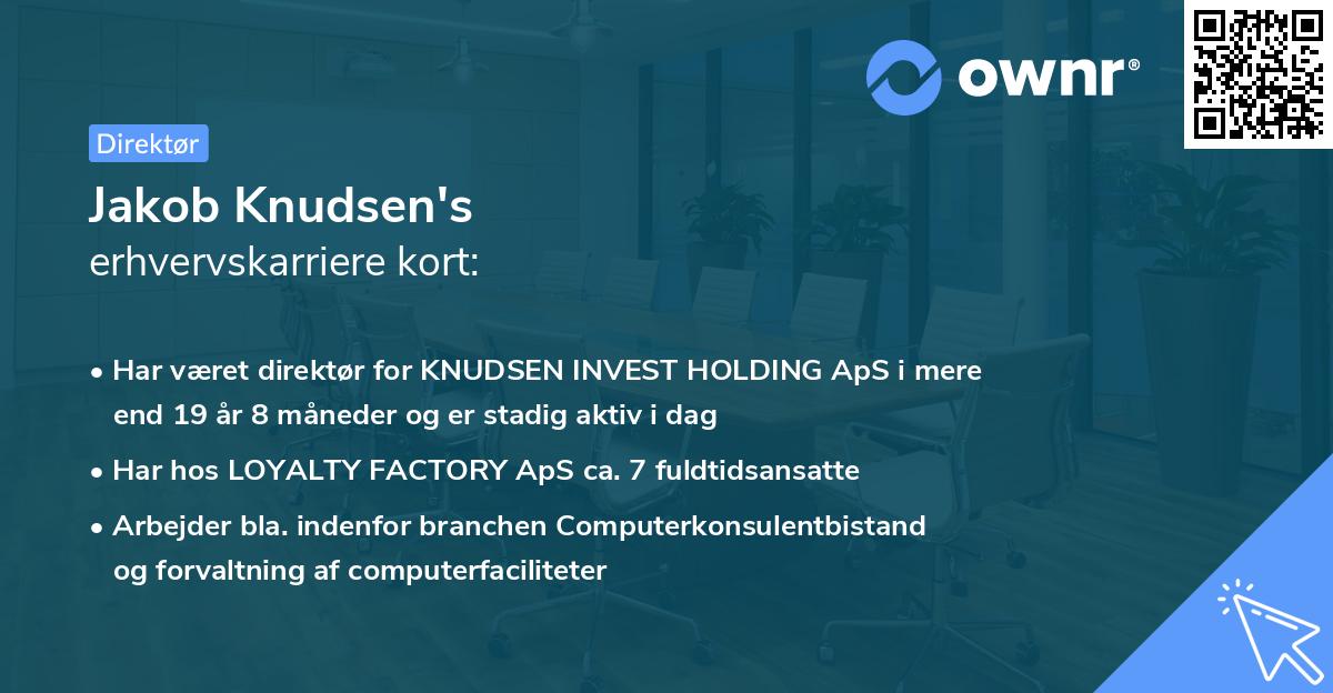 Jakob Knudsen's erhvervskarriere kort