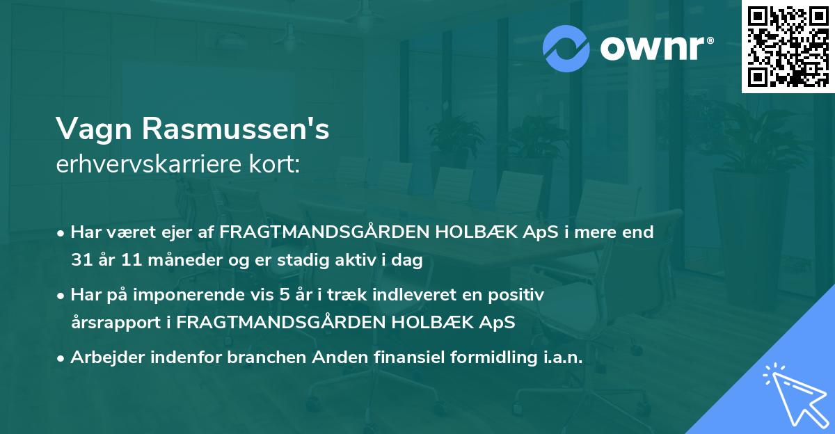 Vagn Rasmussen's erhvervskarriere kort