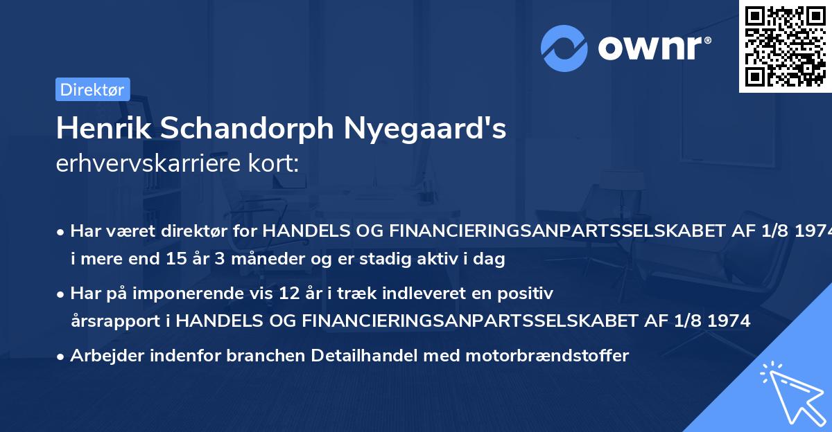 Henrik Schandorph Nyegaard's erhvervskarriere kort