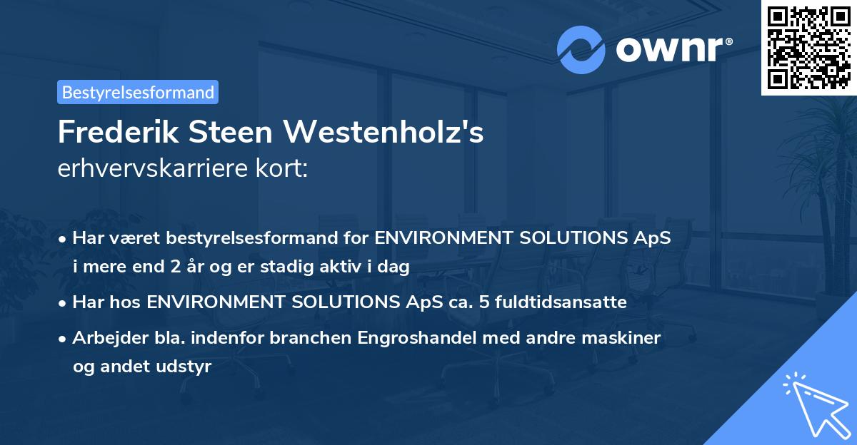 Frederik Steen Westenholz's erhvervskarriere kort