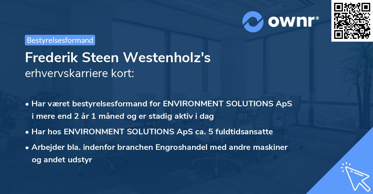 Frederik Steen Westenholz's erhvervskarriere kort